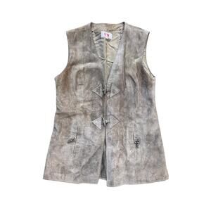Women’s 10 Vintage PSI Suede Vest Longline Western Festival Equestrian